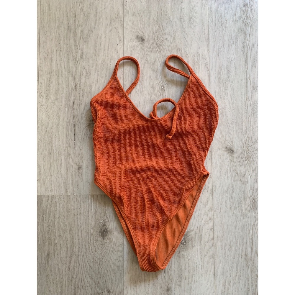 Good American Always Fits One Piece Swimsuit Burnt Orange Rust GSW0140 Size 1/2